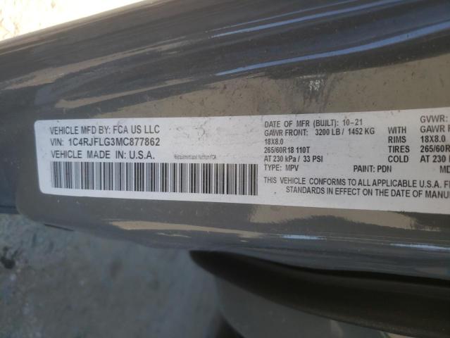 Photo 10 from auction – 2021 JEEP GRAND CHER with VIN 1C4RJFLG3MC877862