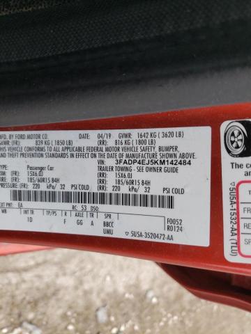 Photo 10 from auction – 2019 FORD FIESTA SE with VIN 3FADP4EJ5KM142484