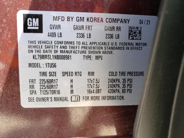 Photo 10 from auction – 2022 CHEVROLET TRAILBLAZE with VIN KL79MRSL1NB008981