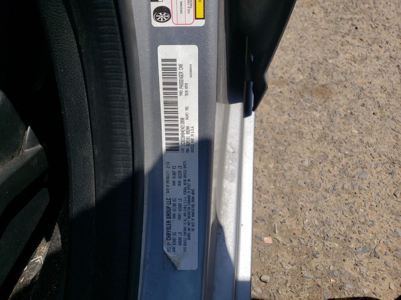 Photo 10 from auction – 2014 CHRYSLER 200 LX with VIN 1C3CCBAB4EN213998