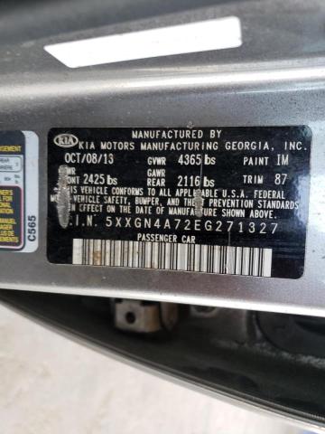 Photo 10 from auction – 2014 KIA OPTIMA EX with VIN 5XXGN4A72EG271327