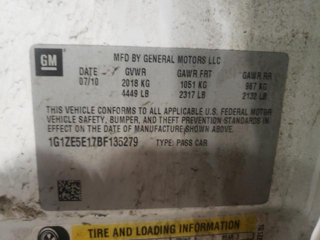 Photo 10 from auction – 2011 CHEVROLET MALIBU LTZ with VIN 1G1ZE5E17BF135279