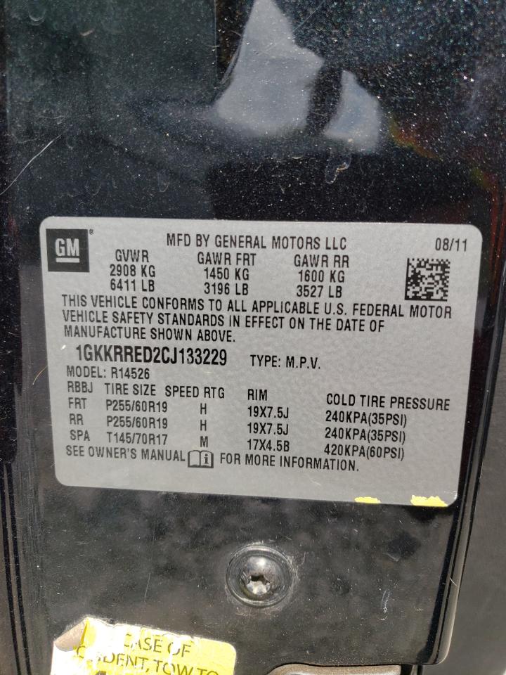Photo 10 from auction – 2012 GMC ACADIA SLT with VIN 1GKKRRED2CJ133229