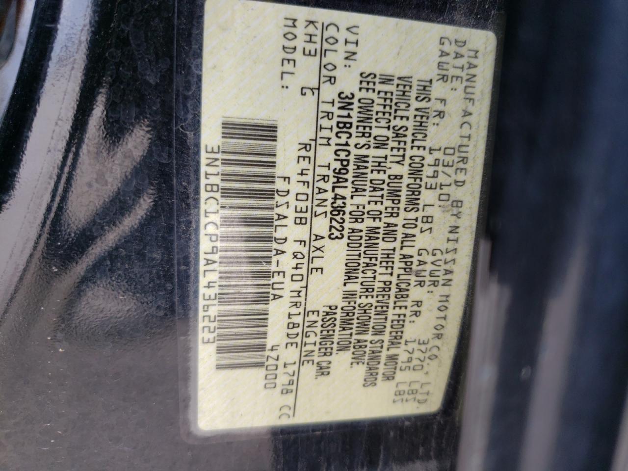 Photo 10 from auction – 2010 NISSAN VERSA S with VIN 3N1BC1CP9AL436223