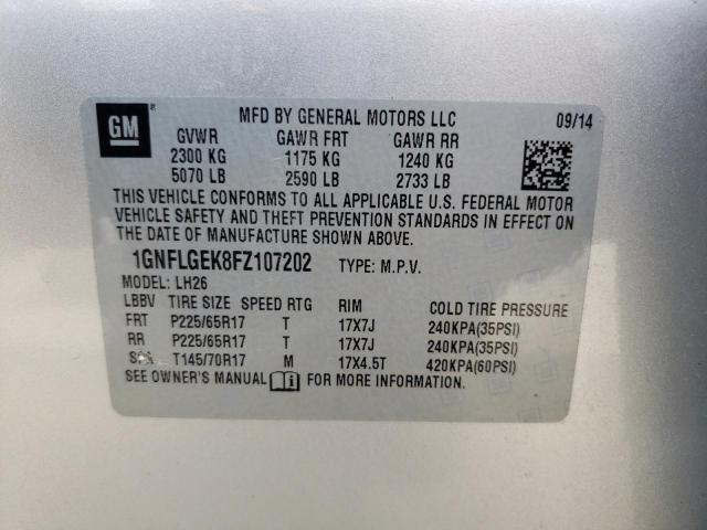 Photo 10 from auction – 2015 CHEVROLET EQUINOX LT with VIN 1GNFLGEK8FZ107202