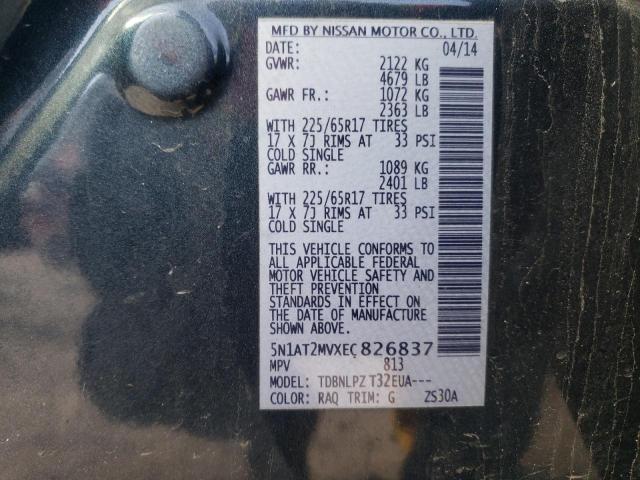 Photo 10 from auction – 2014 NISSAN ROGUE S with VIN 5N1AT2MVXEC826837