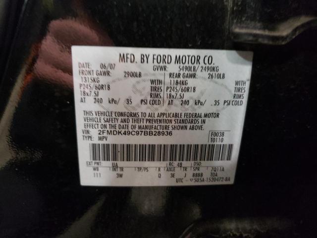 Photo 10 from auction – 2007 FORD EDGE SEL P with VIN 2FMDK49C97BB28936