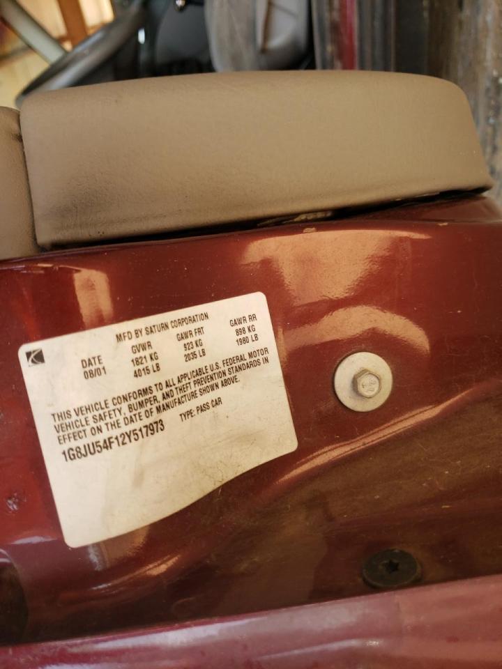 Photo 10 from auction – 2002 SATURN L200 with VIN 1G8JU54F12Y517973