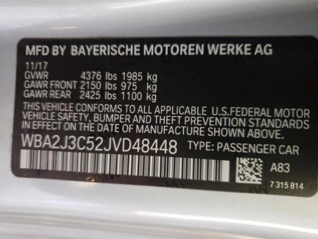Photo 10 from auction – 2018 BMW 230XI with VIN WBA2J3C52JVD48448