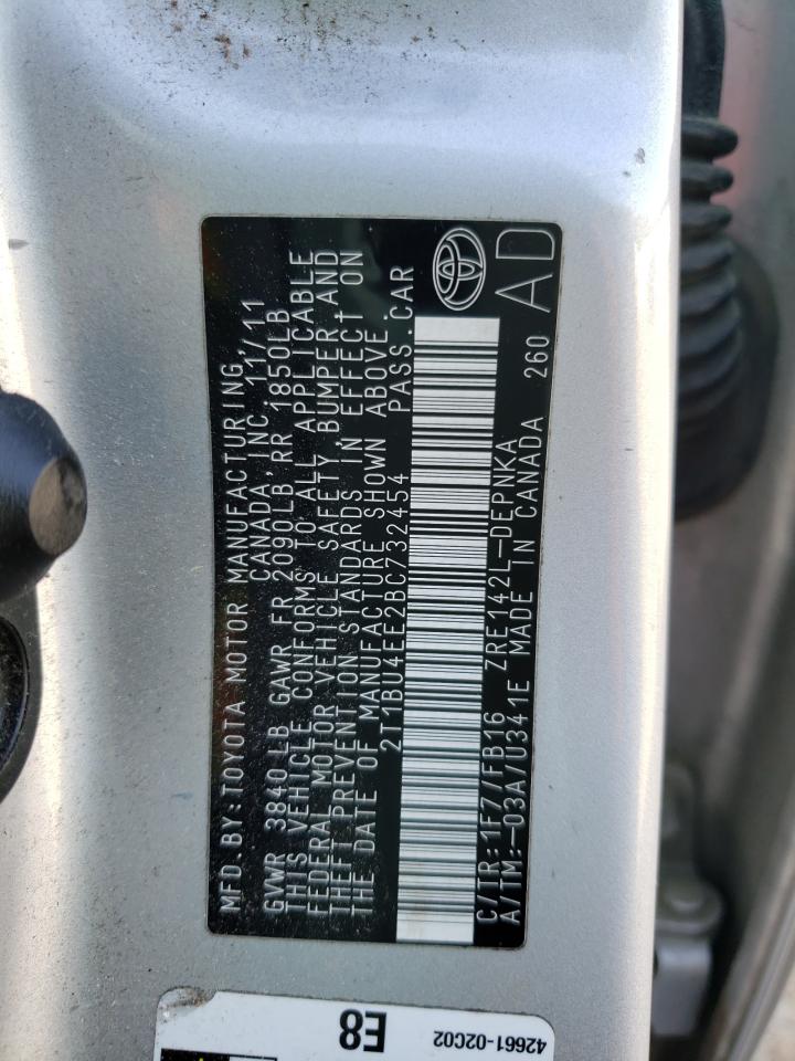 Photo 10 from auction – 2011 TOYOTA COROLLA BA with VIN 2T1BU4EE2BC732454