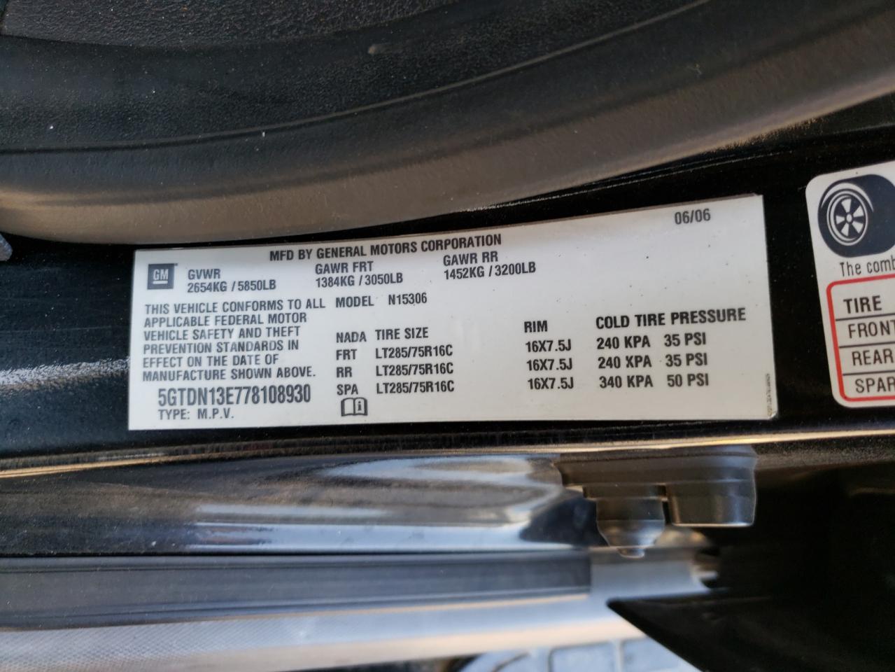 Photo 10 from auction – 2007 HUMMER H3 with VIN 5GTDN13E778108930