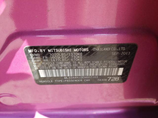 Photo 10 from auction – 2014 MITSUBISHI MIRAGE ES with VIN ML32A4HJ2EH007103