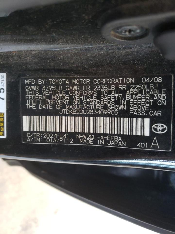 Photo 10 from auction – 2008 TOYOTA PRIUS with VIN JTDKB20U283409905