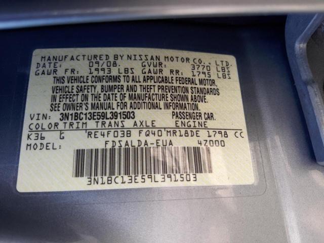 Photo 10 from auction – 2009 NISSAN VERSA S with VIN 3N1BC13E59L391503