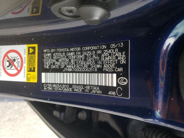 Photo 10 from auction – 2013 LEXUS ES 350 with VIN JTHBK1GG0D2062518