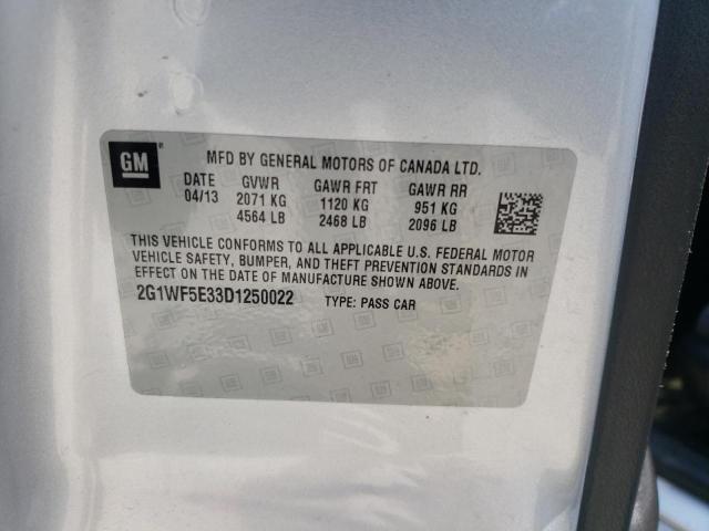 Photo 10 from auction – 2013 CHEVROLET IMPALA LS with VIN 2G1WF5E33D1250022