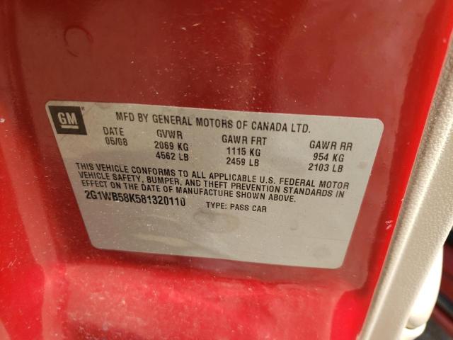 Photo 10 from auction – 2008 CHEVROLET IMPALA LS with VIN 2G1WB58K581320110