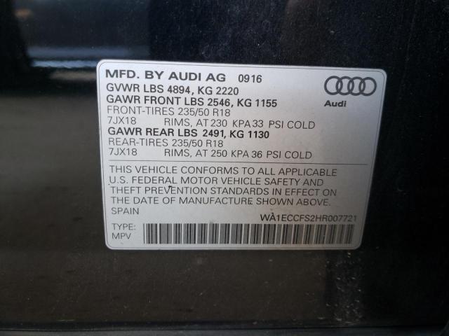 Photo 10 from auction – 2017 AUDI Q3 PREMIUM with VIN WA1ECCFS2HR007721