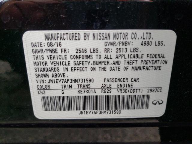 Photo 10 from auction – 2017 INFINITI Q50 PREMIU with VIN JN1EV7AP3HM731590