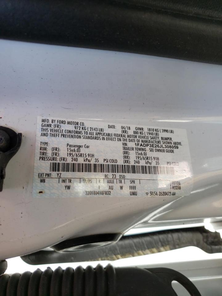 Photo 10 from auction – 2018 FORD FOCUS S with VIN 1FADP3E26JL308059