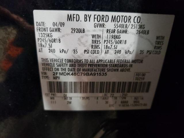 Photo 10 from auction – 2009 FORD EDGE SEL with VIN 2FMDK48C79BA91535