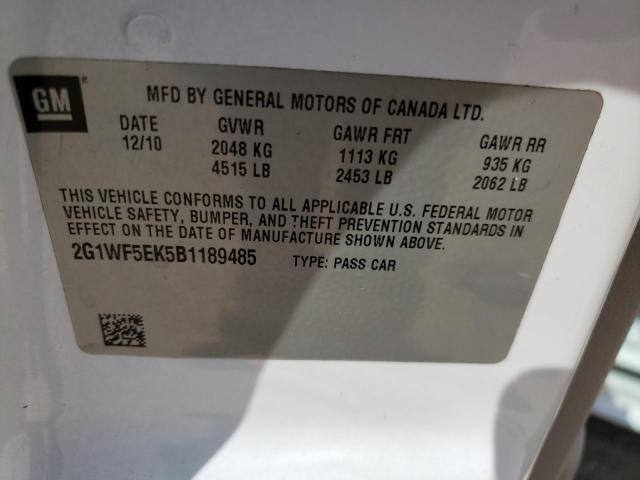 Photo 10 from auction – 2011 CHEVROLET IMPALA LS with VIN 2G1WF5EK5B1189485