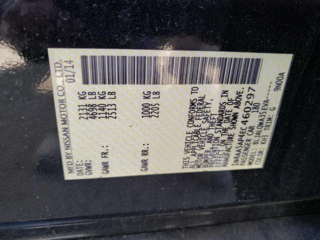 Photo 10 from auction – 2014 NISSAN MAXIMA S with VIN 1N4AA5AP4EC460297