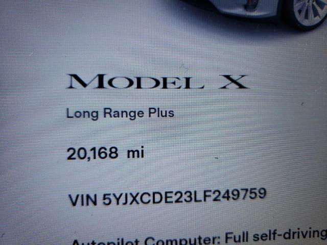 Photo 8 from auction – 2020 TESLA MODEL X with VIN 5YJXCDE23LF249759
