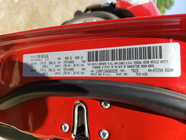 Photo 10 from auction – 2017 RAM 1500 SLT with VIN 1C6RR7LG9HS829235