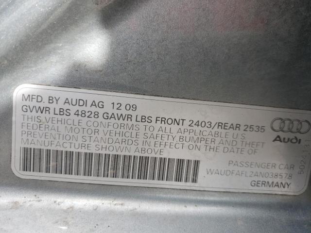 Photo 10 from auction – 2010 AUDI A4 PREMIUM with VIN WAUDFAFL2AN038578