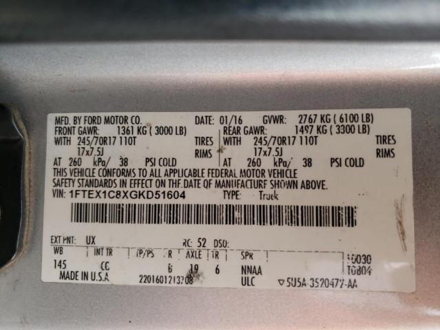 Photo 10 from auction – 2016 FORD F150 SUPER with VIN 1FTEX1C8XGKD51604