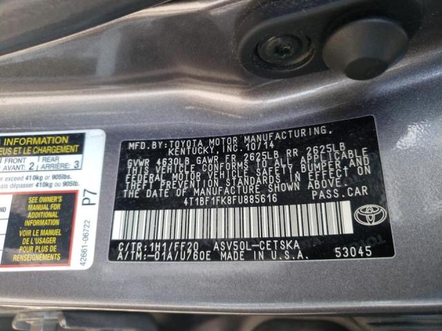 Photo 10 from auction – 2015 TOYOTA CAMRY LE with VIN 4T1BF1FK8FU885616
