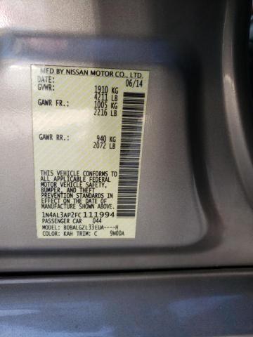 Photo 10 from auction – 2015 NISSAN ALTIMA 2.5 with VIN 1N4AL3AP2FC111994