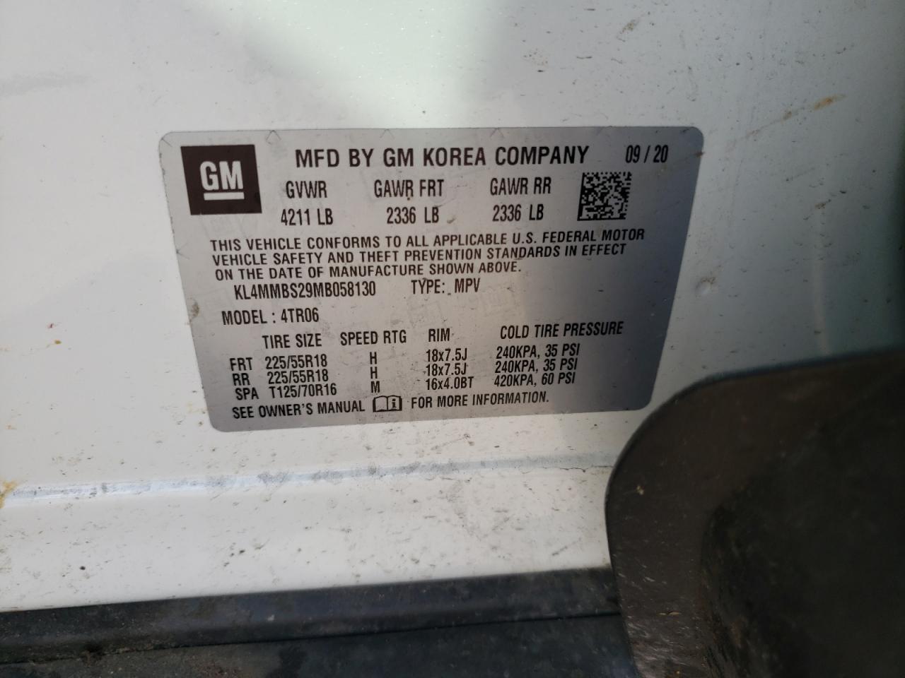 Photo 10 from auction – 2021 BUICK ALLURE CXL with VIN KL4MMBS29MB058130
