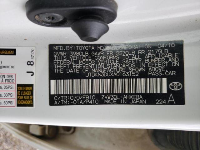Photo 10 from auction – 2010 TOYOTA PRIUS with VIN JTDKN3DUXA0163152