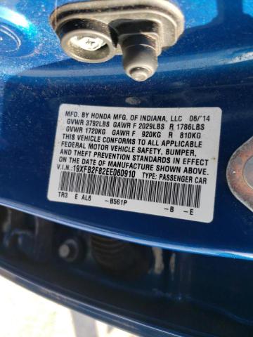 Photo 10 from auction – 2014 HONDA CIVIC EX with VIN 19XFB2F82EE060910
