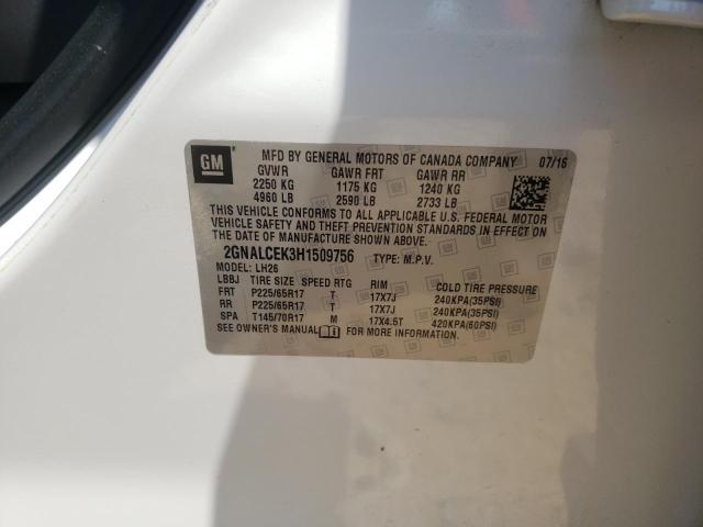 Photo 10 from auction – 2017 CHEVROLET EQUINOX LT with VIN 2GNALCEK3H1509756
