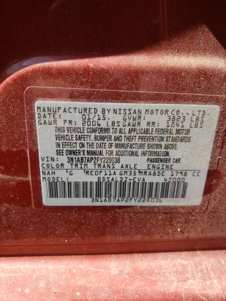 Photo 10 from auction – 2015 NISSAN SENTRA S with VIN 3N1AB7AP2FY228036