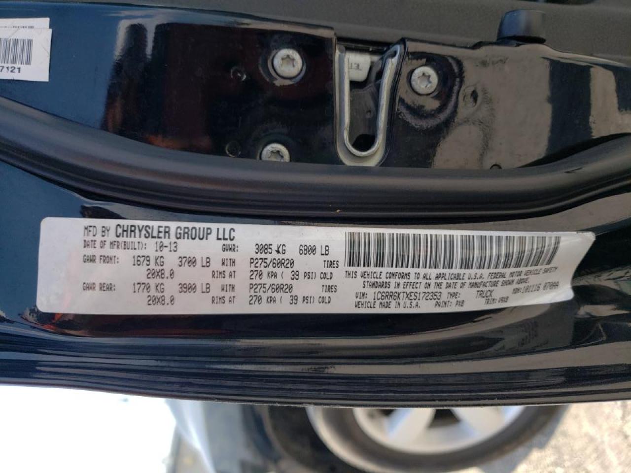 Photo 10 from auction – 2014 RAM 1500 ST with VIN 1C6RR6KTXES172353