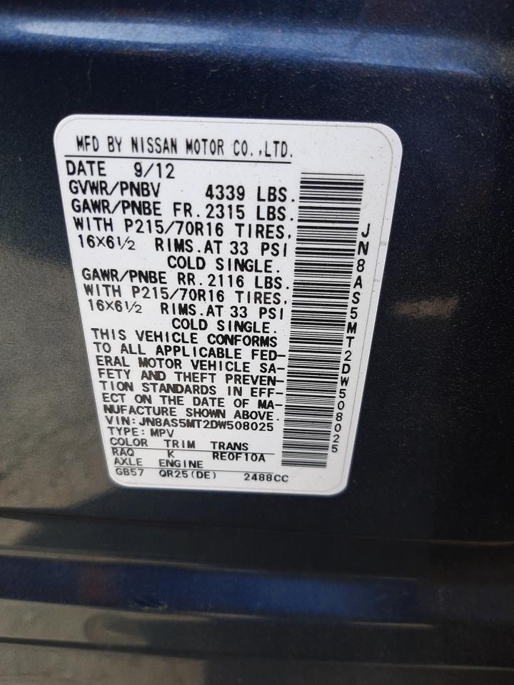 Photo 10 from auction – 2013 NISSAN ROGUE S with VIN JN8AS5MT2DW508025