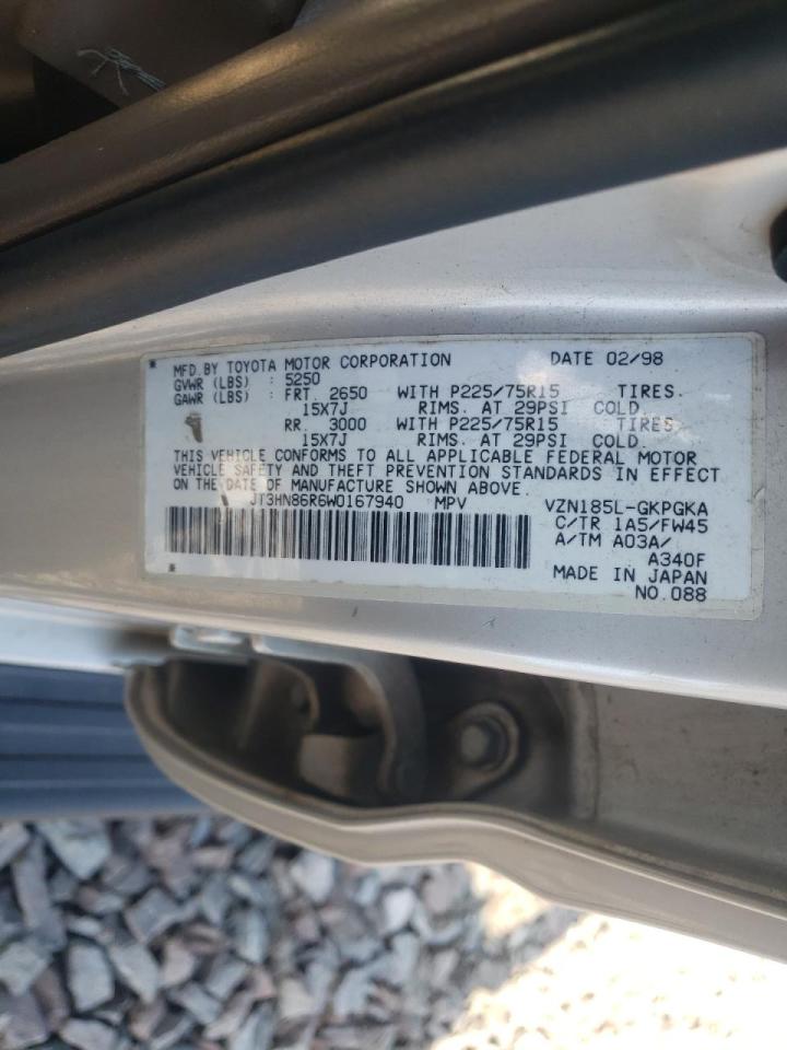 Photo 10 from auction – 1998 TOYOTA 4RUNNER with VIN JT3HN86R6W0167940