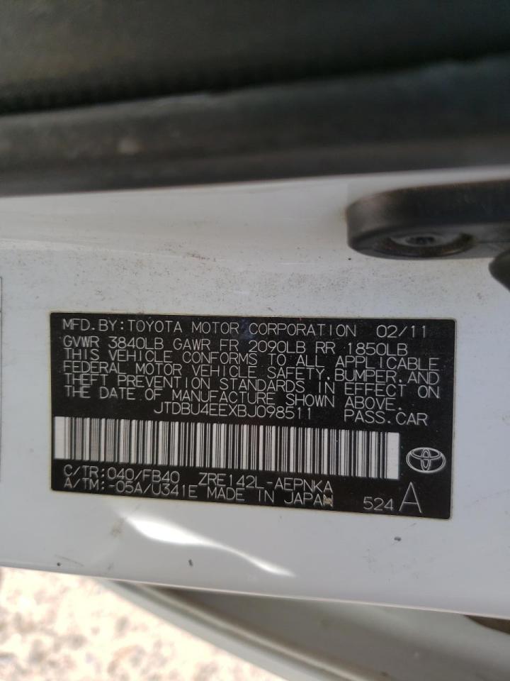 Photo 10 from auction – 2011 TOYOTA COROLLA BA with VIN JTDBU4EEXBJ098511