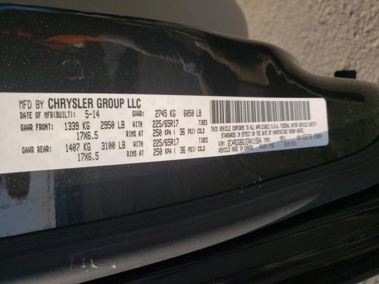 Photo 10 from auction – 2014 DODGE GRAND CARA with VIN 2C4RDGBG1ER411564