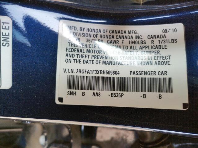 Photo 10 from auction – 2011 HONDA CIVIC VP with VIN 2HGFA1F3XBH509804
