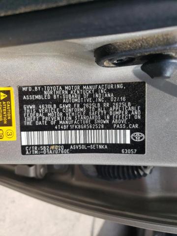 Photo 10 from auction – 2016 TOYOTA CAMRY LE with VIN 4T4BF1FK8GR562528