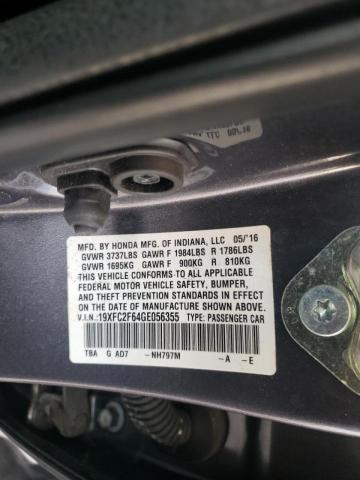 Photo 10 from auction – 2016 HONDA CIVIC LX with VIN 19XFC2F64GE056355