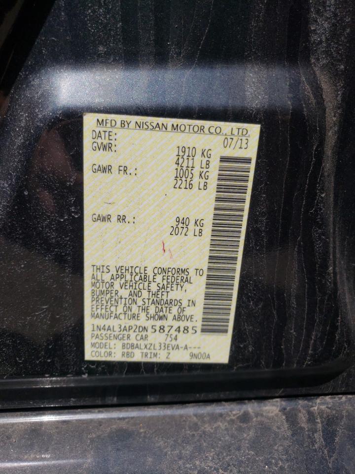 Photo 10 from auction – 2013 NISSAN ALTIMA 2.5 with VIN 1N4AL3AP2DN587485