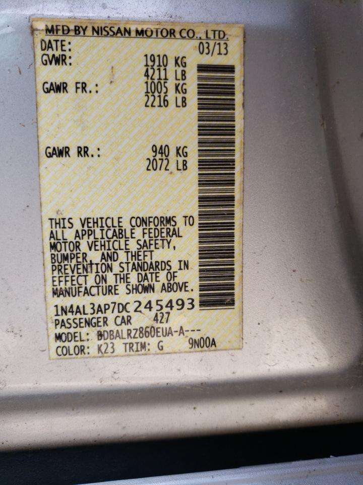 Photo 10 from auction – 2013 NISSAN ALTIMA 2.5 with VIN 1N4AL3AP7DC245493