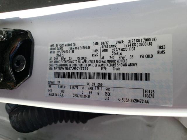Photo 10 from auction – 2018 FORD F150 SUPER with VIN 1FTEW1E57JKC47519