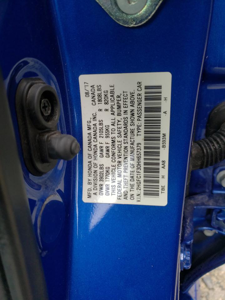 Photo 10 from auction – 2017 HONDA CIVIC EX with VIN 2HGFC1F30HH657379
